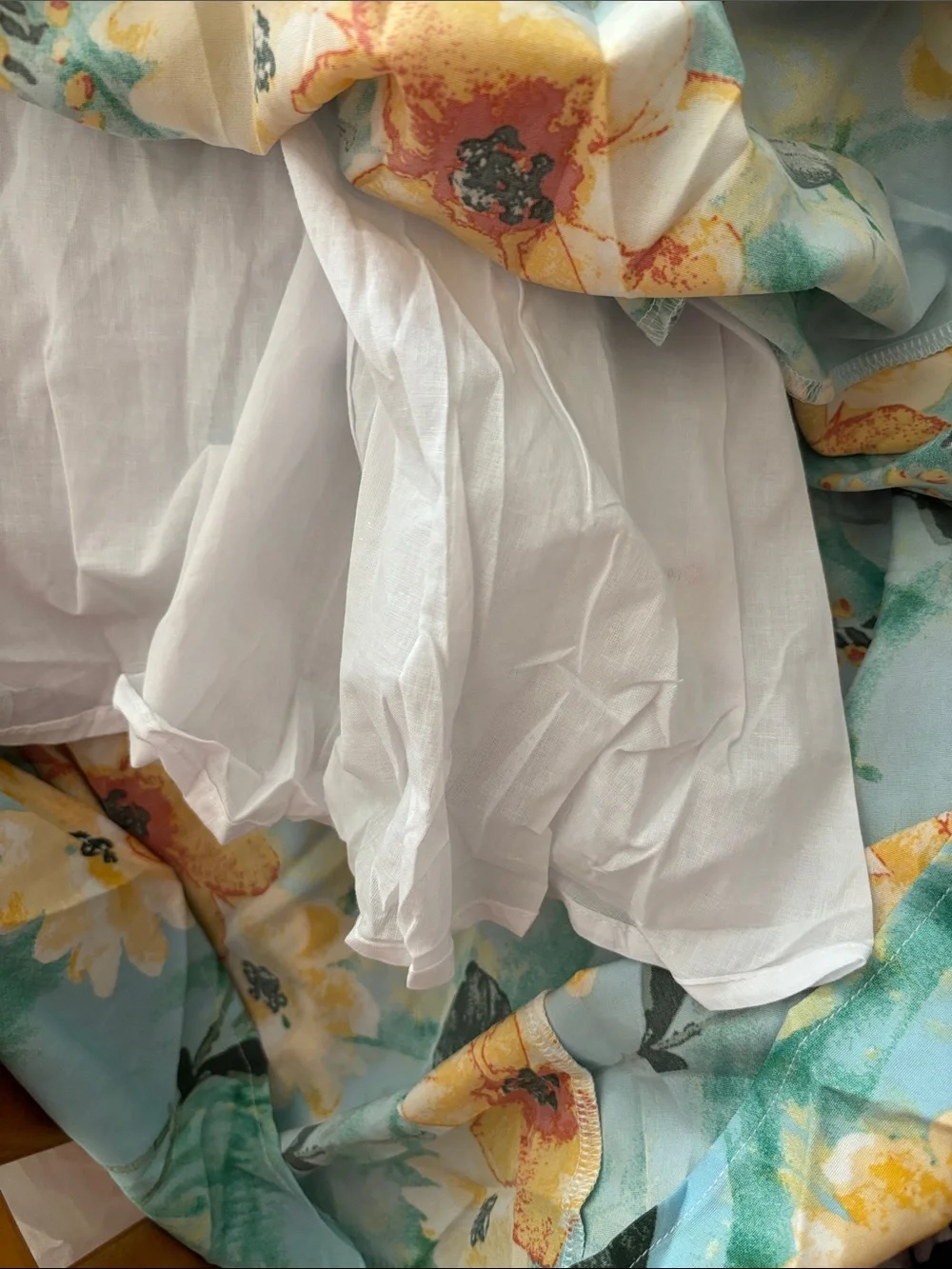 Light Blue Floral Maxi Sundress with Yellow Blooms